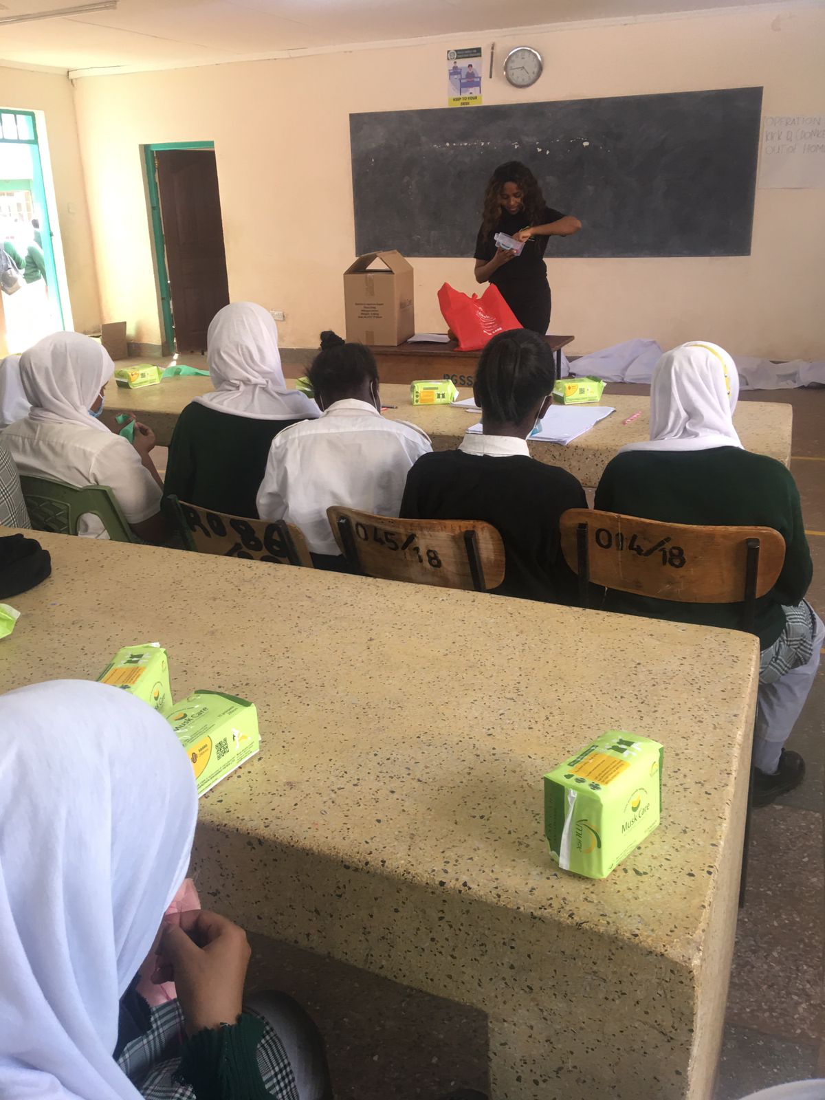 Musk Care menstrual heath & hygiene workshop at Pumwani Girls High School